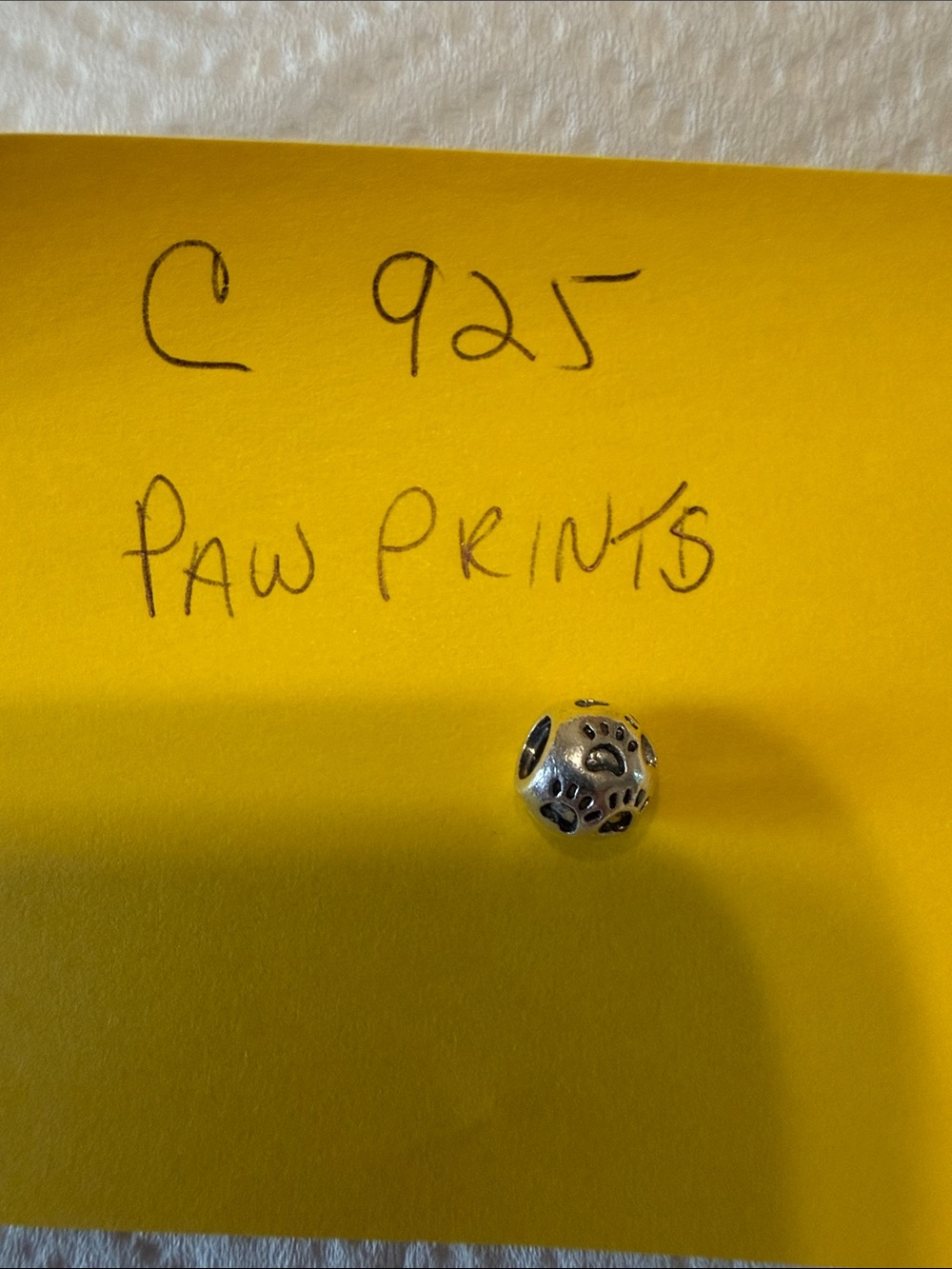 Camilla Silver Paw Print Charm Bead
